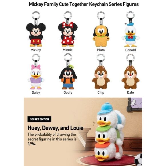 POP MART Mickey Family Cute Together Keychain Series Figures Blind Box WHOLE SET - Picture 8 of 8